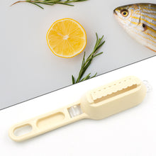 0112 Plastic Fish Scales Graters Scraper Fish Skin Brush Fish Cleaning Tool Scraping Scales Device With Cover Home Kitchen Cooking Tools 1 Pieces