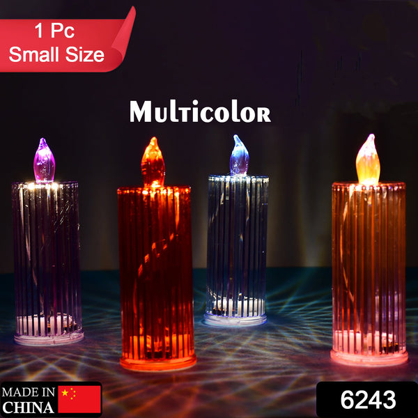 6243 Big Simple Candles For Home Decoration Crystal Candle Lights (Multicolor)