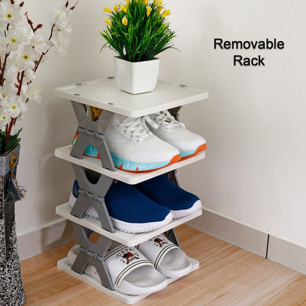 9097 Smart Shoe Rack With 6 Layer Shoes Stand Multifunctional Entryway Foldable  Collapsible Door Shoe Rack Free Standing Heavy Duty Plastic Shoe Shelf Storage Organizer Narrow Footwear Home