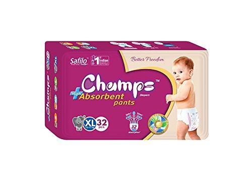 956 Premium Champs High Absorbent Pant Style Diaper Extra Large(Xl) Size 32 Pieces (956_xlar_32)