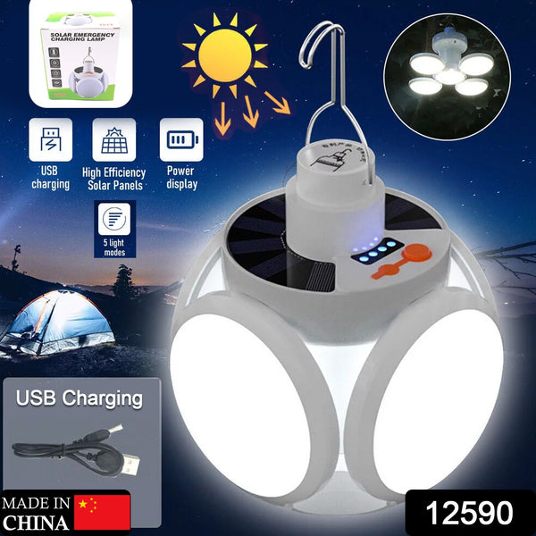 12590 Solar Multi-functional Emergency Led Light Bulb With Usb Charging Led Camping Lamp Camping Lamp Usb Rechargeable 5 Brightness Light Modes Foldable Camping Light Sos Ip65 Waterproof Camping Light Blackout Emergency Equipment Camping Gadgets