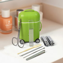 Manicure Kit Pedicure Tools For Feet Nail Clipper (8 Pcs Set  With Mini 4 Wheel Suitcase Trolley)