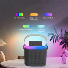 12669 Wireless Speaker Microphone Set Rgb Light Support Memory Card Portablekaraoke Machine Perfect  For Travel Tv