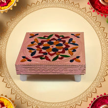 Handicraft Meenakari Wooden Chowki Puja Bajot For Home  Office Decor For Puja Multicolour (1 Pc Set)