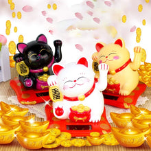 Solar Powered Happy Cat Beautiful With Arm Waves Wealth Cat (1 Pc  Mix Color)